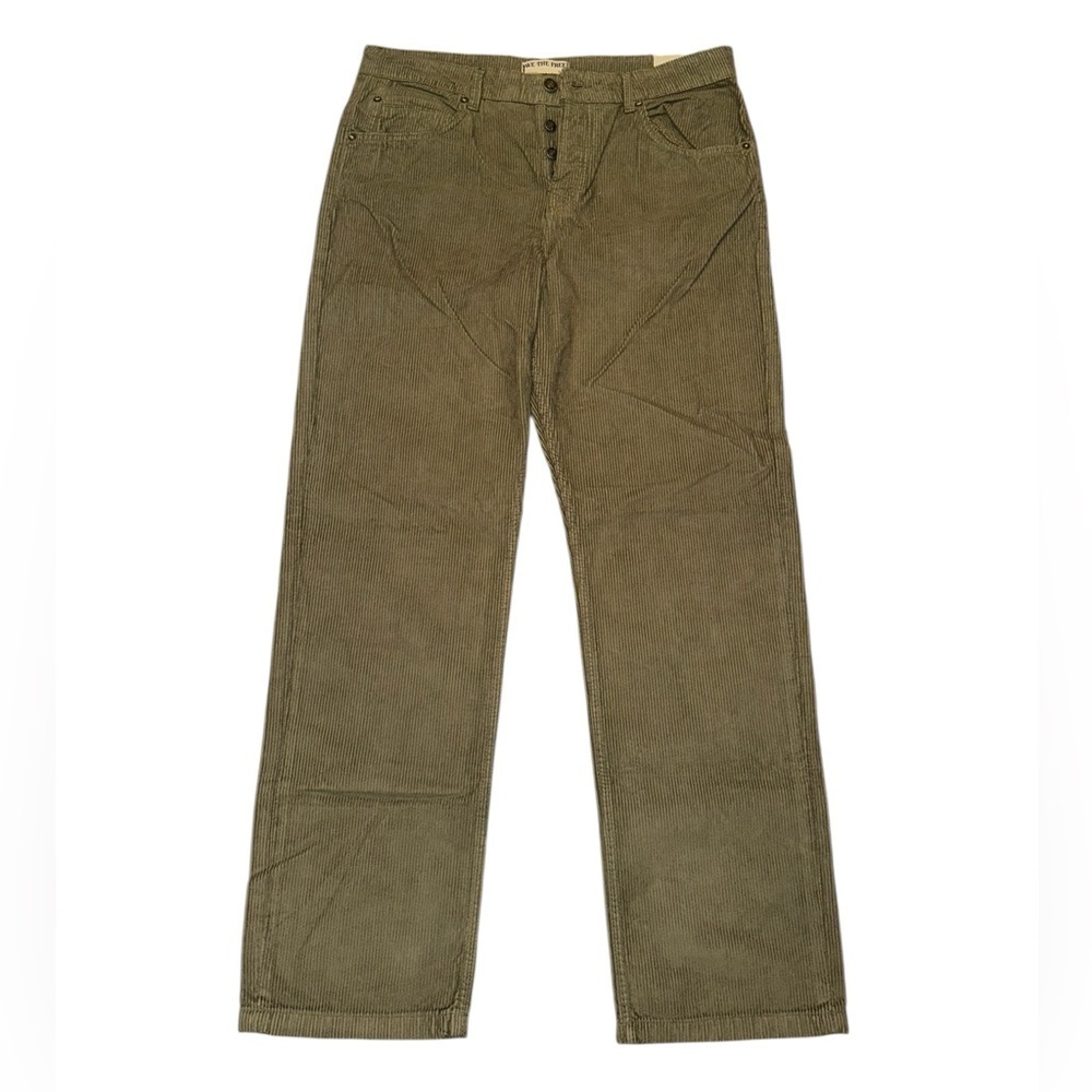 NWT We the Free Women’s Pax Slim Cord Boyfriend Jeans Olive Green 30” Corduroy - Picture 2 of 11